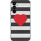 Black And White Striped Heart Galaxy A54 5G Skin
